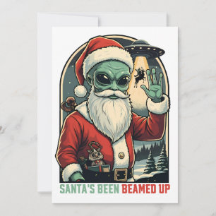 Santa wurde hochgebeamt feiertagskarte