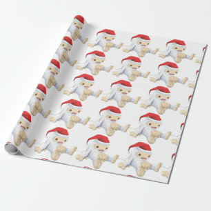 Santa Yeti Matte Wrapping Paper, 30" x 6' Geschenkpapier