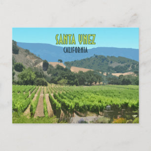 Santa Ynez California Weinberg Vintage Postkarte