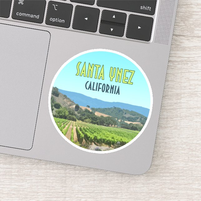 Santa Ynez California Weingarten Vintag Aufkleber (Detail)
