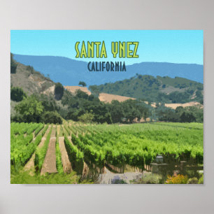 Santa Ynez California Weingarten Vintag Poster