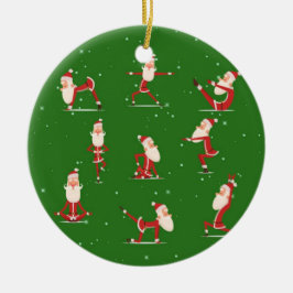 Santa Yoga Posen Keramik Ornament