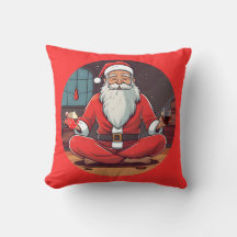 Santa Yoga Throw Kissen