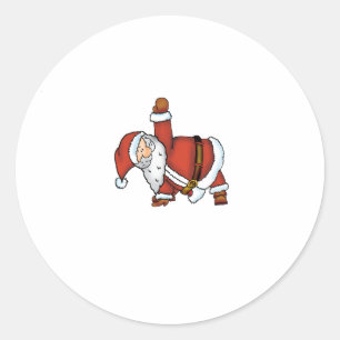 Santa Yoga - Weihnachtsdesign mit einem Yoga Santa Runder Aufkleber