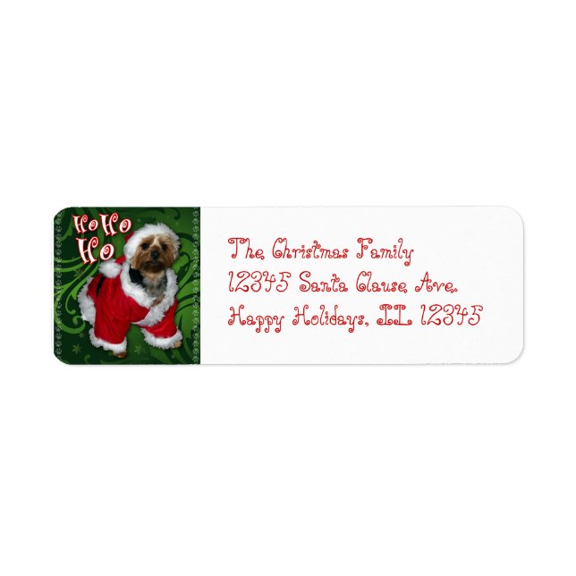 Santa Yorkie Address Label (Vorne)