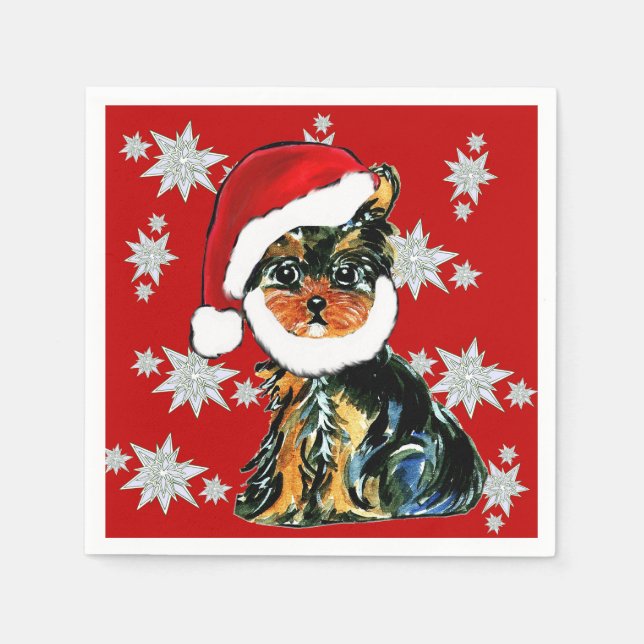 SANTA YORKIE SERVIETTE (Vorderseite)