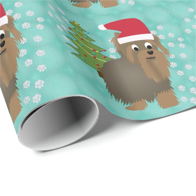 Santa Yorky Geschenkpapier (Rolleneckpunkt)