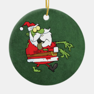 Santa Zombie Keramik Ornament
