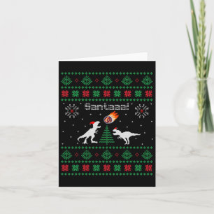 Santaaa Dinosaur Ugly Weihnachtssüßer Karte