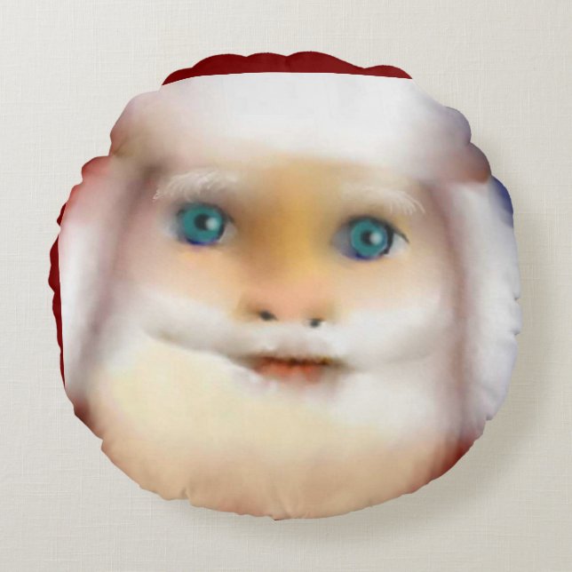 SantaClause series Rundes Kissen (Vorderseite)