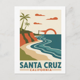 SantaCruz Kalifornien Mid-Century Modern Kartensti Postkarte
