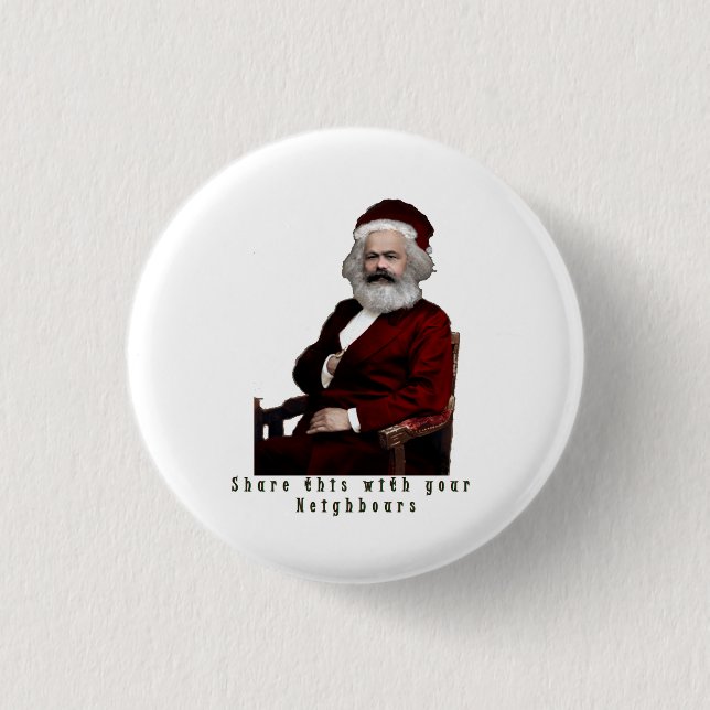 SantaKarl MarXmas Button (Vorderseite)