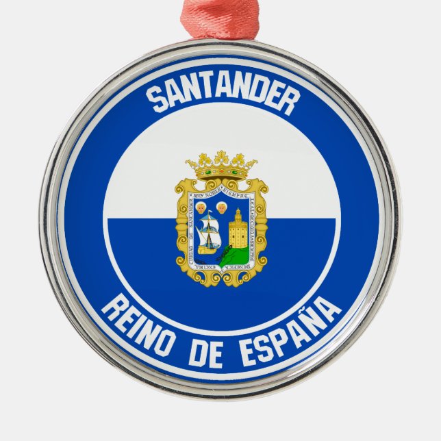 Santander Round Emblem Ornament Aus Metall (Vorne)