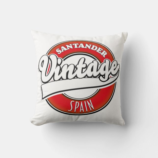 Santander Spanien Vintages Logo Kissen (Vorderseite)