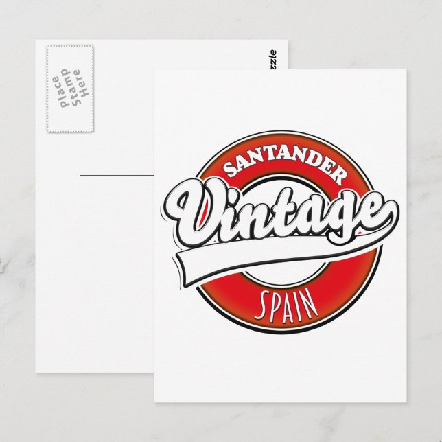 Santander Spanien Vintages Logo Postkarte (Vorne/Hinten)