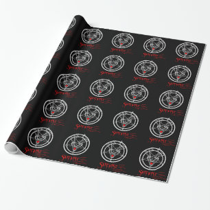 Santanist Pentagram-Weihnachtsentwurf Geschenkpapier