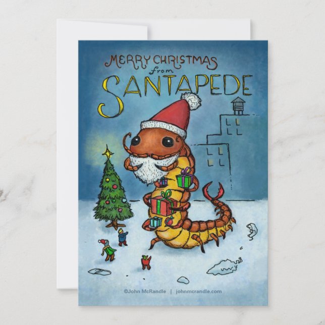 Santapede Card Feiertagskarte (Vorderseite)