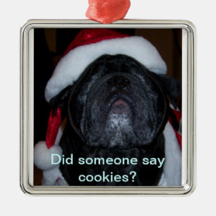 SantaPug Ornament Aus Metall