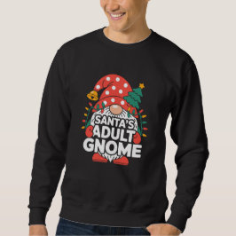 Santa's Adult Gnome Funny Christmas Lights Sweatshirt