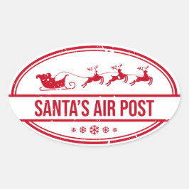 Santa's Air Post Logo Ovaler Aufkleber