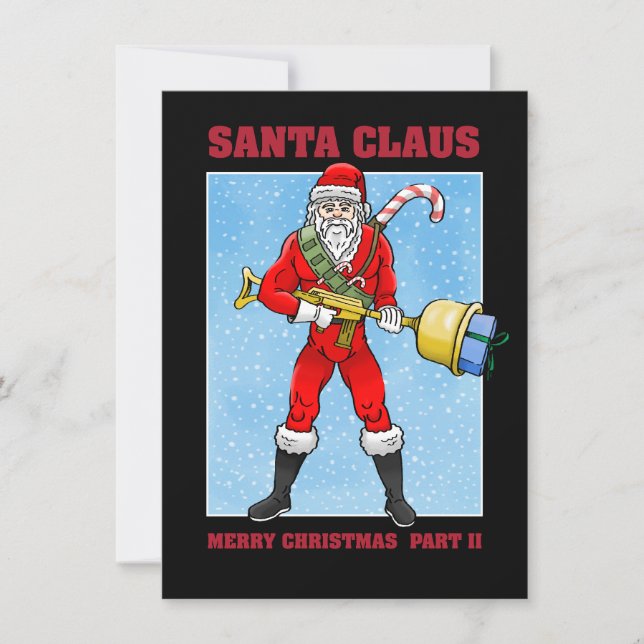 Santas Aktionszeit Feiertagskarte (Vorderseite)
