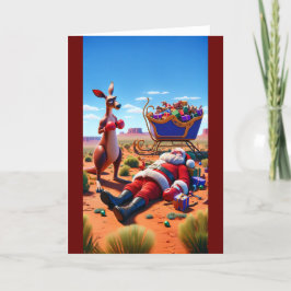 Santa's Aussie Überraschung Feiertagskarte