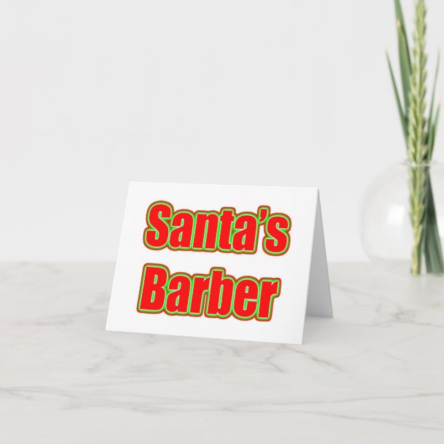 Santa's Barber Feiertagskarte (Vorderseite)
