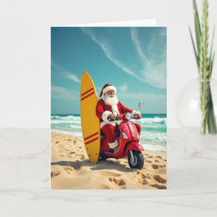 Santas Beach Scooter Weihnachtskarte Karte
