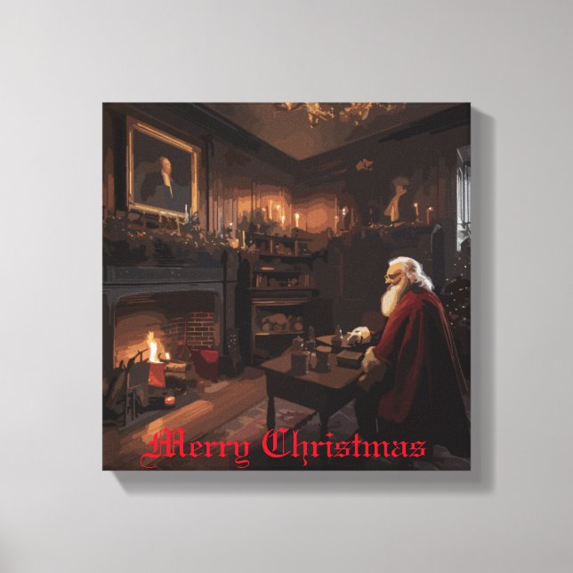 Santa's Cosy Nook Leinwanddruck (Vorderseite)