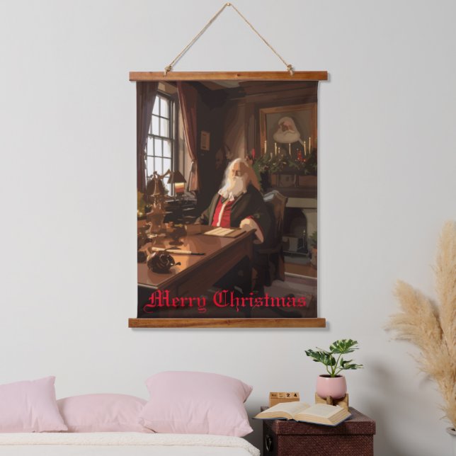Santa's Cosy Nook Wandteppich Mit Holzrahmen (Schlafzimmer)