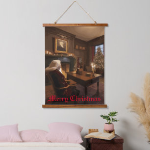 Santa's Cosy Nook Wandteppich Mit Holzrahmen