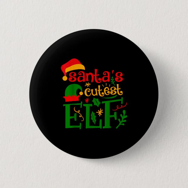 Santa's Cutest Elf Infant Pajamas Christmas Boy An Button (Vorderseite)