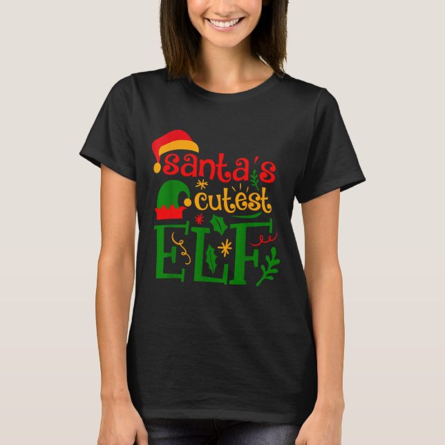 Santa's Cutest Elf Infant Pajamas Christmas Boy An T-Shirt (Vorderseite)