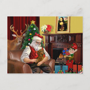 Santa's Dachshund (b/r) Feiertagspostkarte