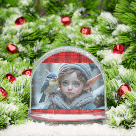 Santa's Elf with a blue bird Schneekugeln