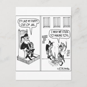 Santa's Elves Help Break Dad Out of Prison Feiertagspostkarte