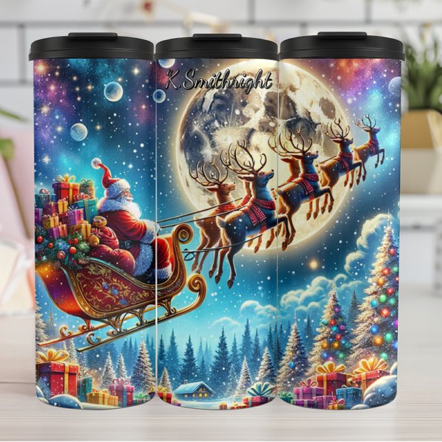 Santa's Epic Moonlit Journey Thermosbecher (Von Creator hochgeladen)