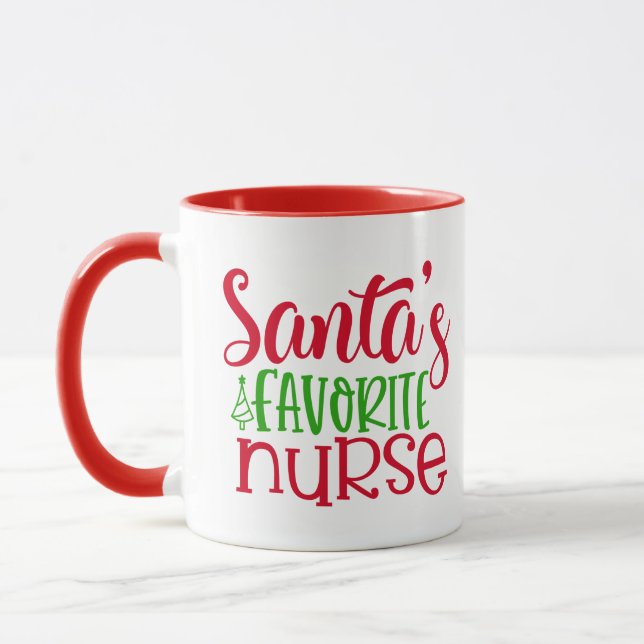 Santas Favorient Nurse mignonne Christmas Mug (Gauche)