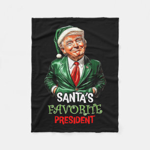 Santas Favorit Präsident Funny Santa Trump 2024 Fleecedecke