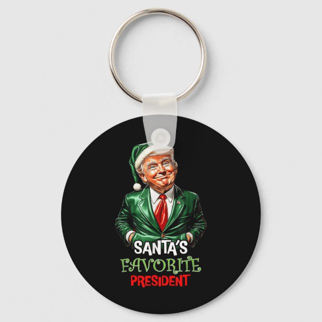 Santas Favorit Präsident Funny Santa Trump 2024 Schlüsselanhänger (Vorderseite)