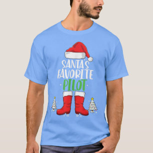 Santas Favorite Airplane Pilot Family Match Chr T-Shirt