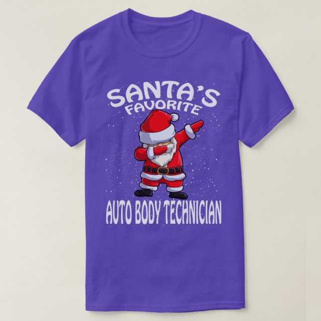 Santas Favorite Auto Body Techniker Weihnachten T-Shirt (Design vorne)