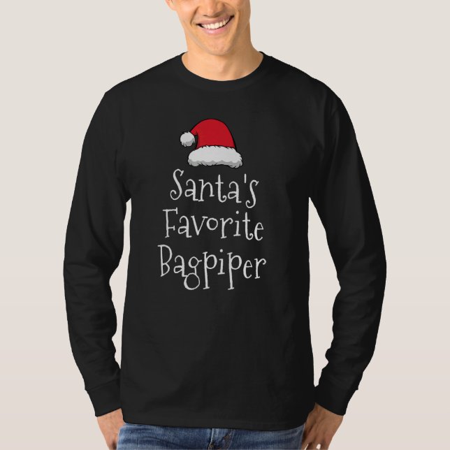 Santas Favorite Bagpiper Christmas   bagpipes   T-Shirt (Vorderseite)