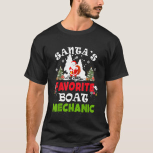 Santas Favorite Boat Mechanische Weihnachtsferien T-Shirt
