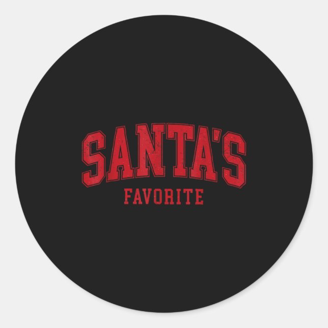 Santas Favorite Christmas Festive Holiday Xmas  Runder Aufkleber (Vorderseite)