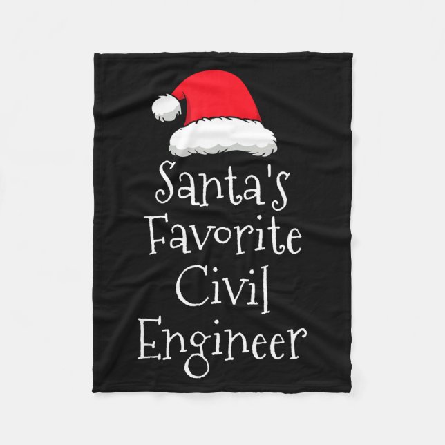 Santas Favorite Civil Engineer - Christmas Funny G Fleecedecke (Vorderseite)