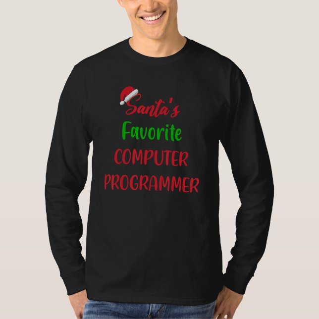 Santas Favorite Computer Programmer     Christmas T-Shirt (Vorderseite)