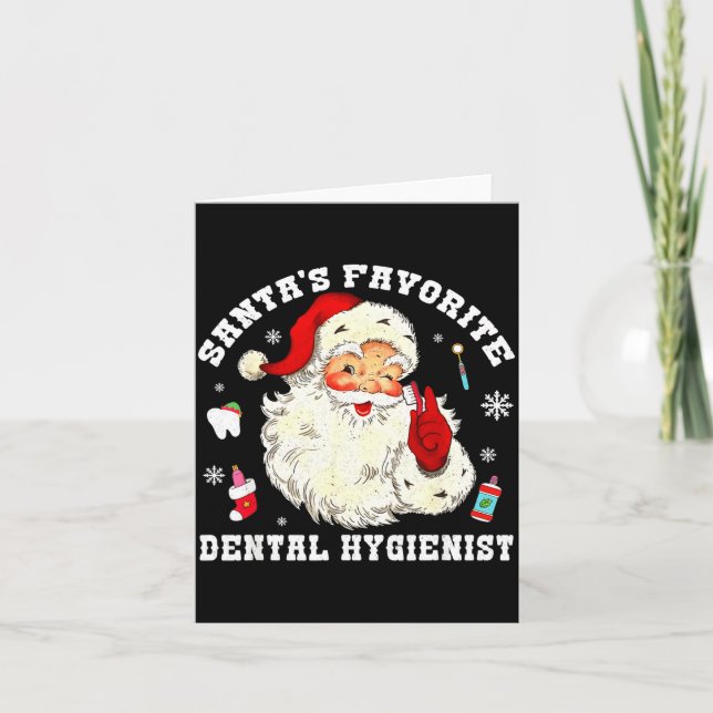 Santas Favorite Dental Hygienist Christmas Funny G Karte (Vorderseite)