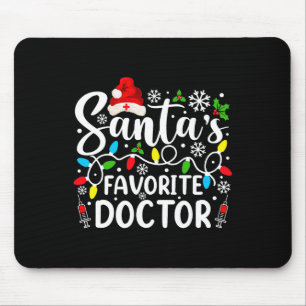 Santas Favorite Doctor Funny Christmas Family Matc Mousepad