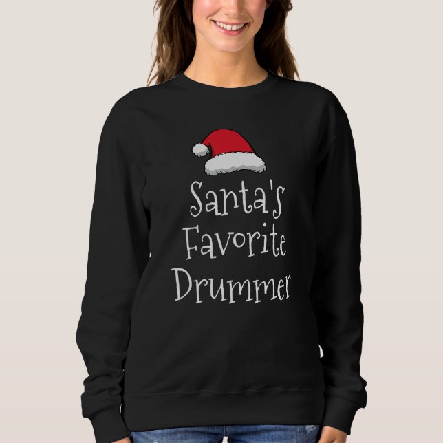 Santas Favorite Drummer Christmas   drum   Pajama Sweatshirt (Vorderseite)